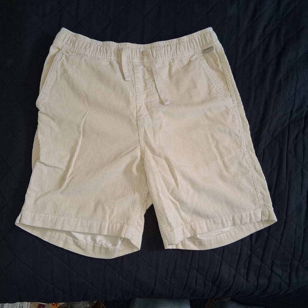 Vtg Quicksilver‎ Corduroy Shorts Men's  Small X 7" Inseam Khaki Drawstring Y2k